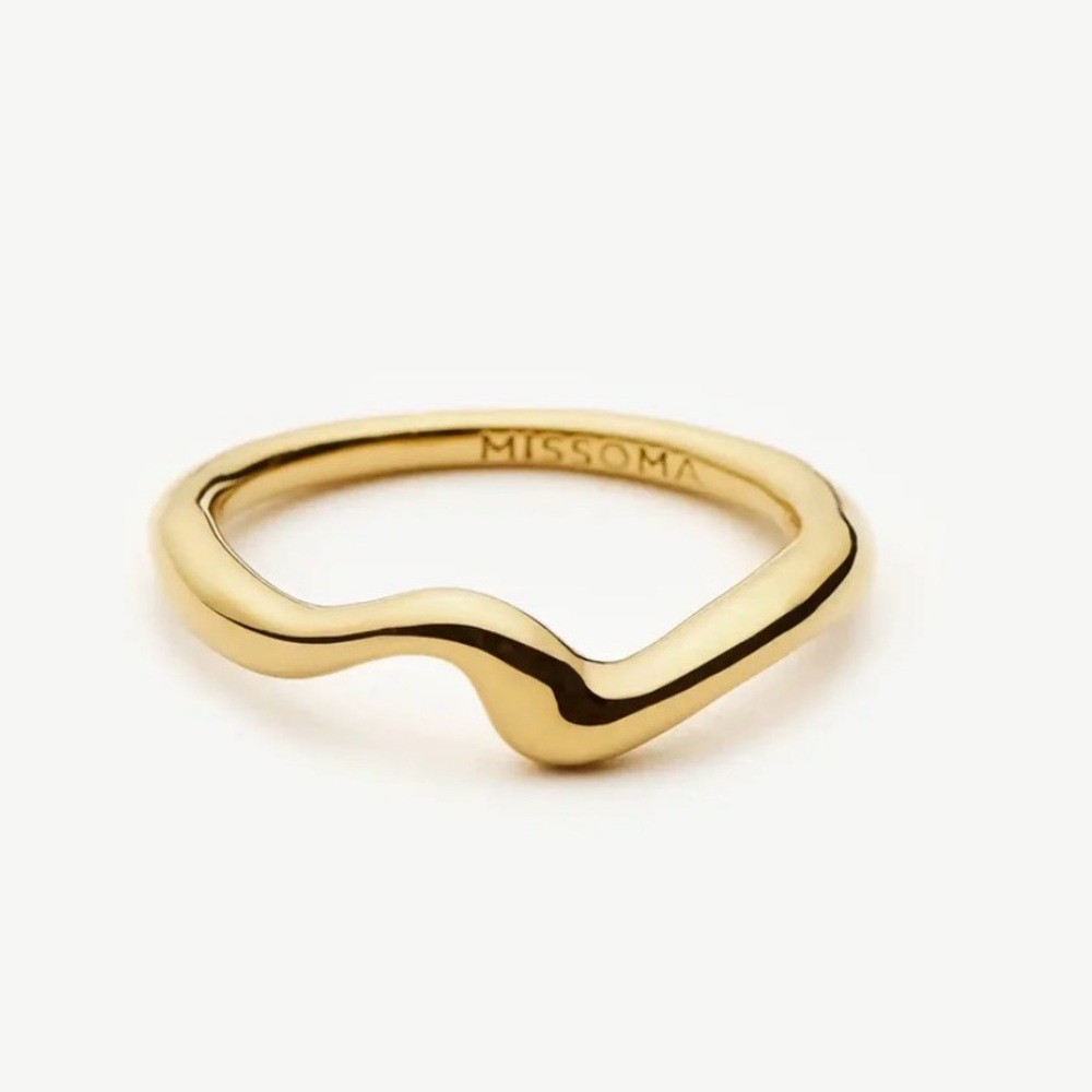 Missoma Molten Wave Stacking Ring, Size 9, Gold - Picture 10 of 12